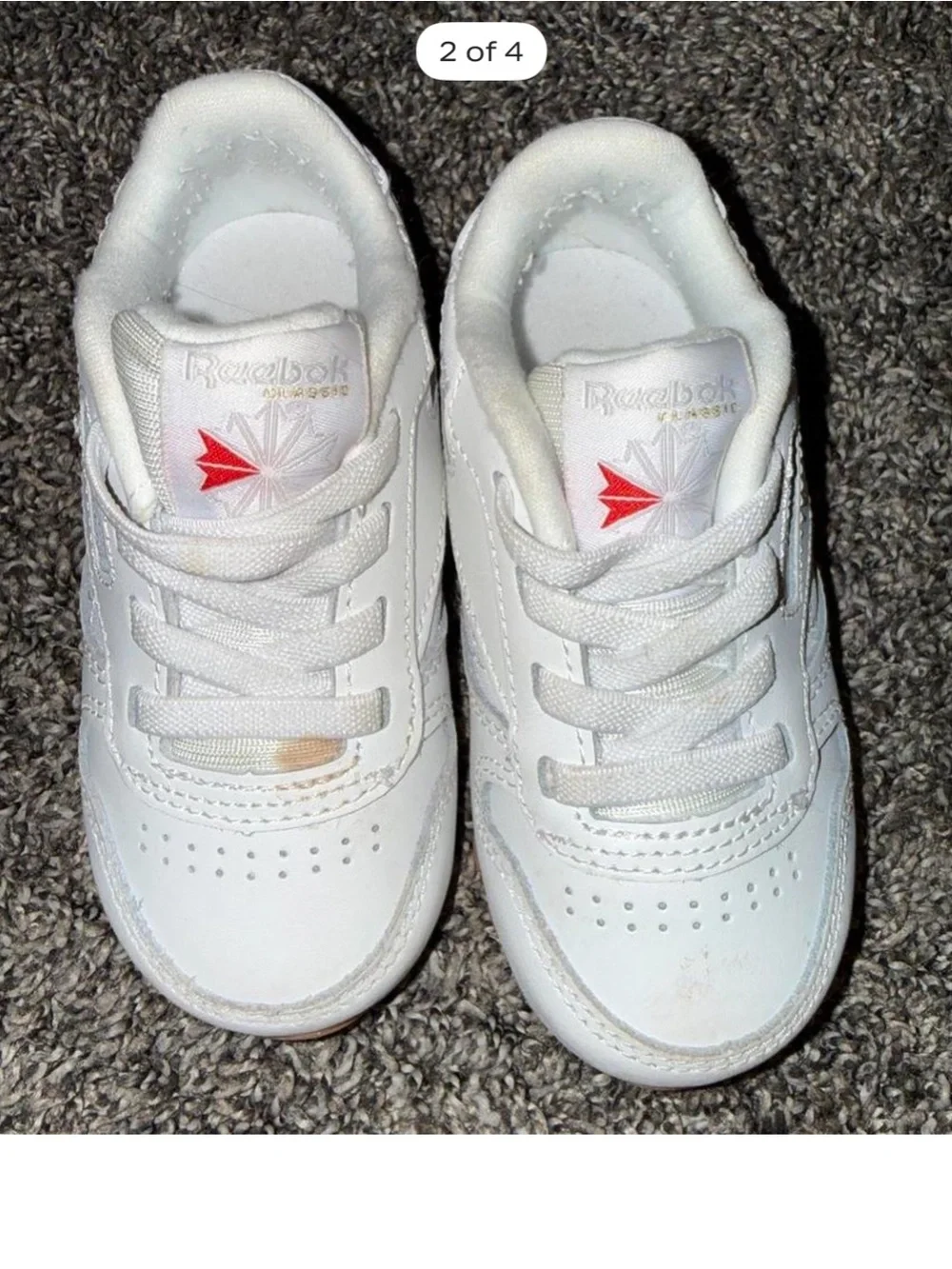 Reebok Kids White Sneakers with Gum Outsole